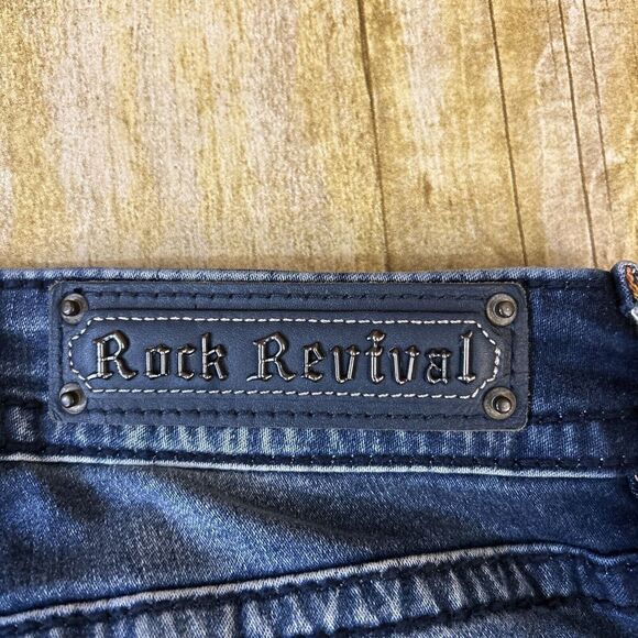 Rock Revival Skinny Jeans Womens Thick Stitch Jeans Mena Size 27 (31X32) - Picture 16 of 16